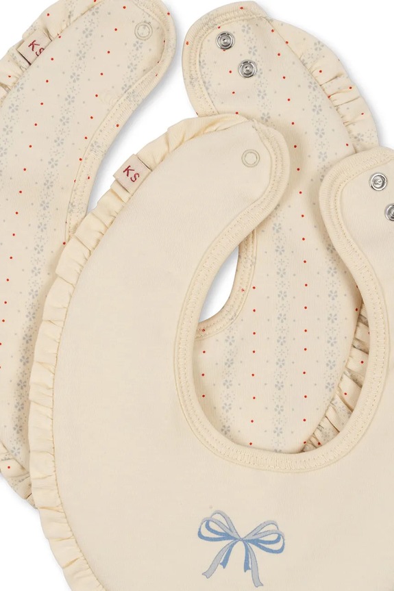 Konges Sløjd śliniak niemowlęcy BASIC 2 PACK FRILL BIB 2-pack KS102250 beżowy SS25