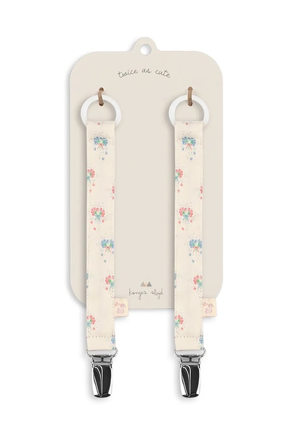 Konges Sløjd ciondollo ciuccio 2 PACK PACIFIER STRAP pacco da 2 beige KS102360