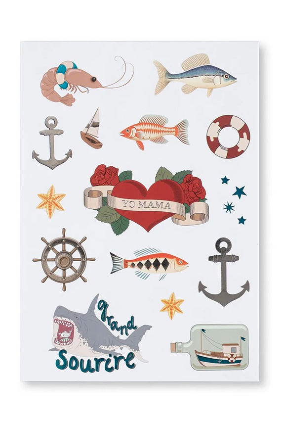 Chłopiec Konges Sløjd naklejki A STICKER A DAY KS102871 beżowy