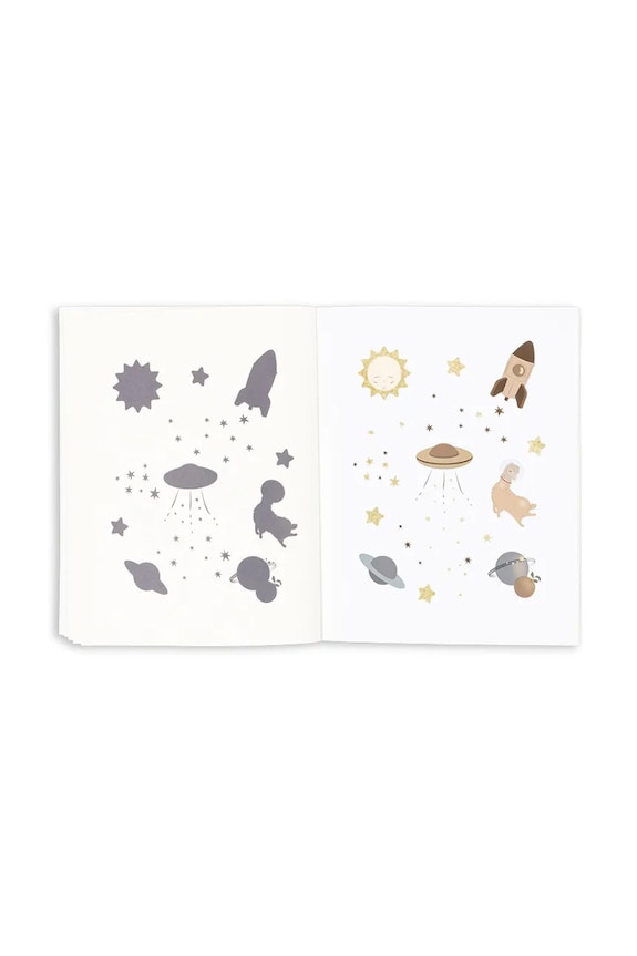 CHLAPEC Brožura se samolepkami Konges Sløjd ACTIVITY BOOK WITH COLOR PENCILS KS103119 béžová