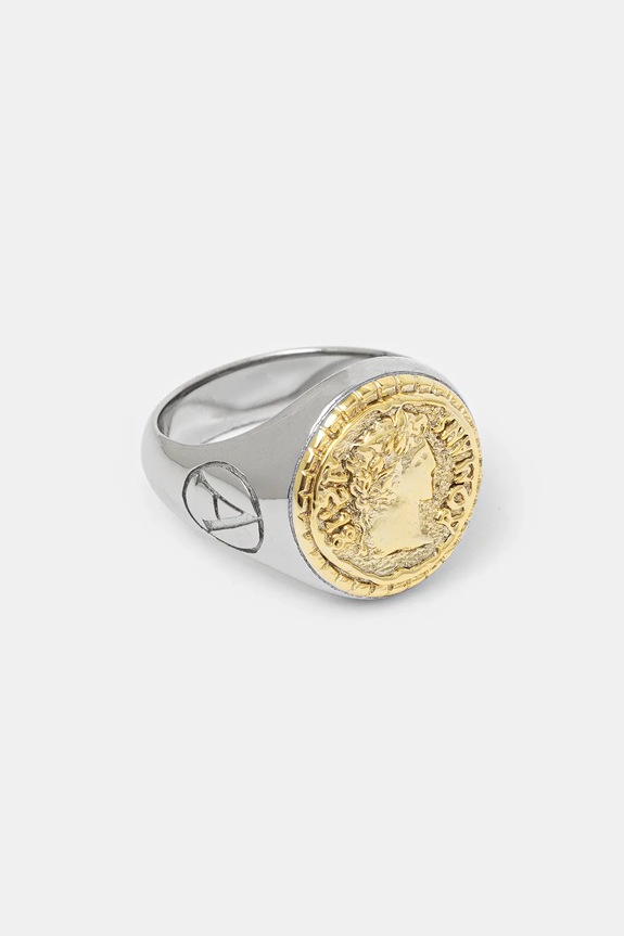 Aries silver signet ring Aries Signet Ring gold-pleated silver AR9020303