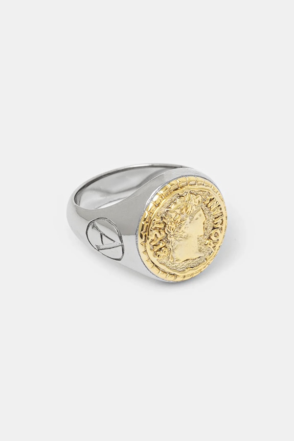 Aries silver signet ring Aries Signet Ring gold-pleated silver AR9020303