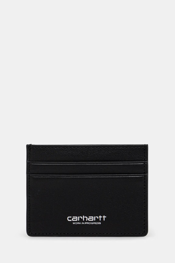 Carhartt WIP carcasa din piele Vegas Cardholder husă de card negru I033109.0M4XX