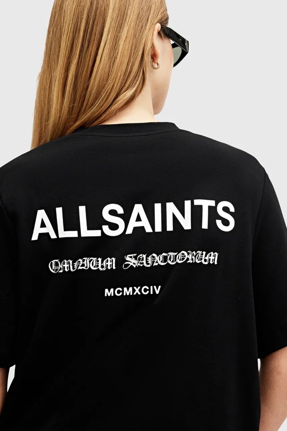 Дрехи Памучна тениска AllSaints OMNIUM LISA W137JB черен