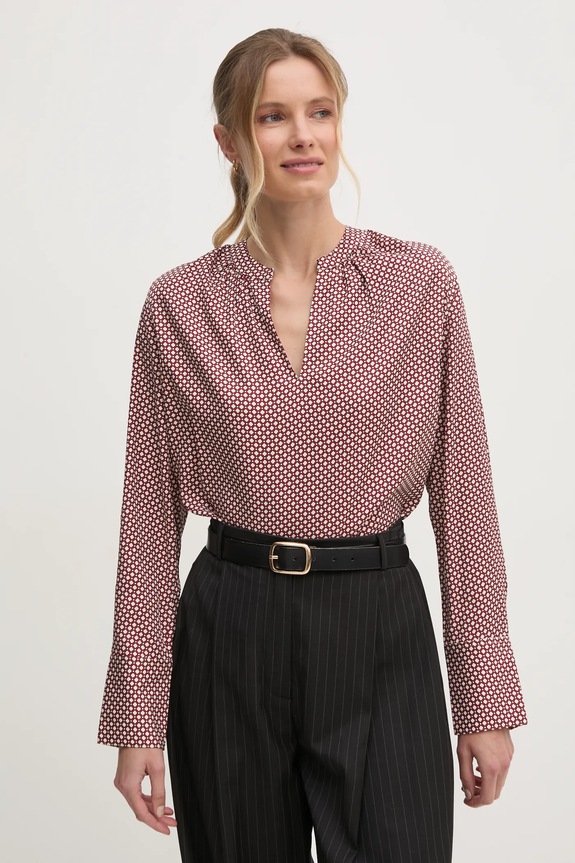 Blúzka Tommy Hilfiger regular burgundské WW0WW44999