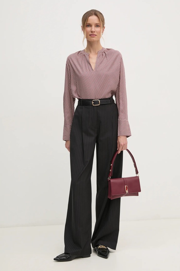 Blúzka Tommy Hilfiger WW0WW44999 burgundské SS25