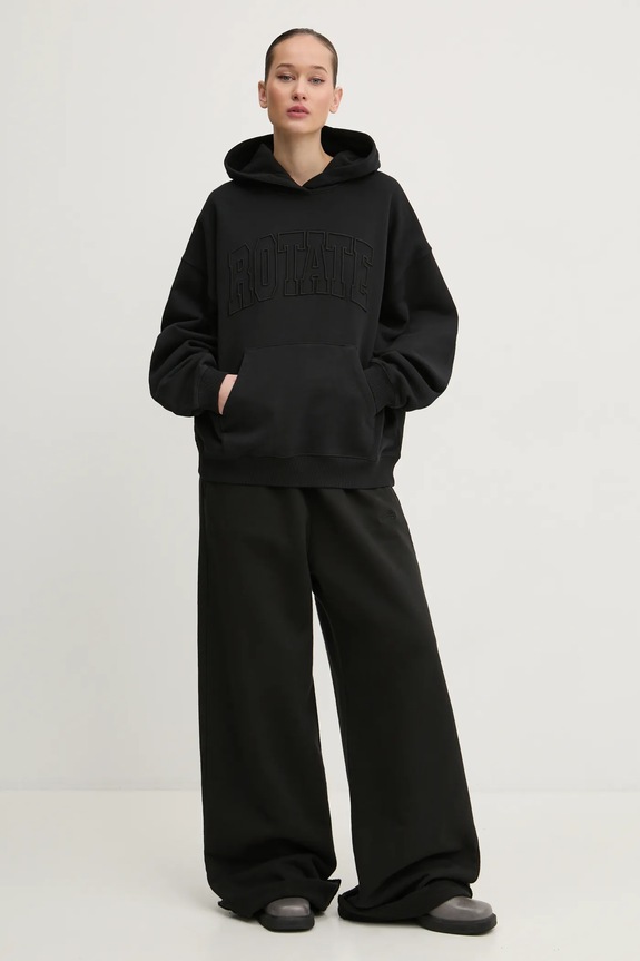 Rotate cotton sweatshirt 113449100 black SS25