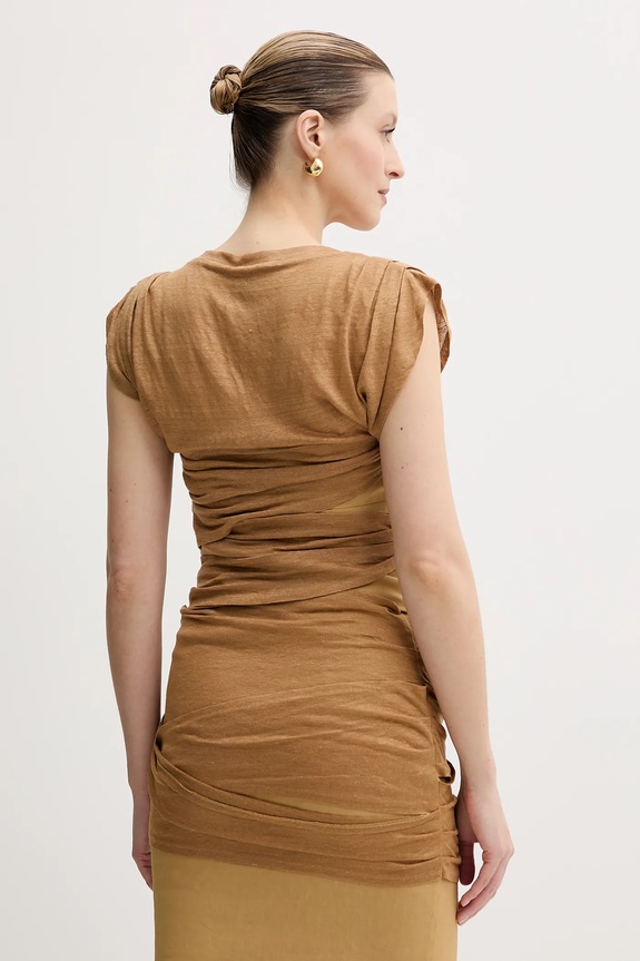Oblečenie Ľanová blúzka Pinko 104985.A2GF béžová