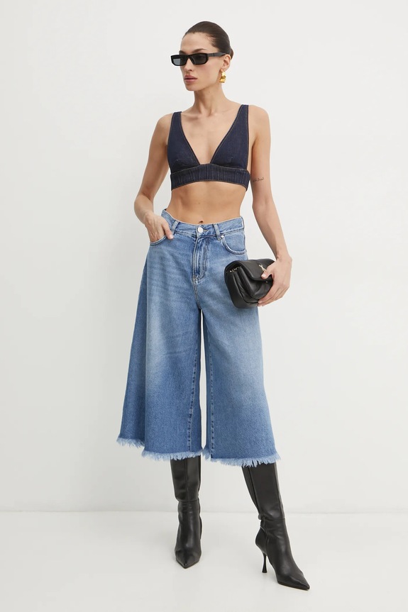 Pinko top jeansowy szpic granatowy 104609.A2DV