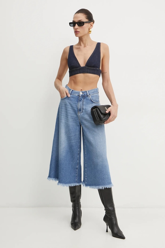Pinko top jeansowy szpic granatowy 104609.A2DV