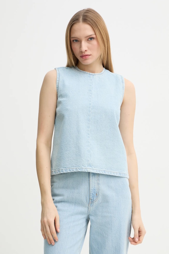 2NDDAY top jeansowy Citrine- bawełna niebieski 2251737964