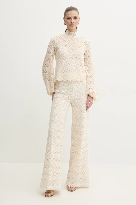 Bavlněná halenka Twinset 251TP2404 béžová SS25