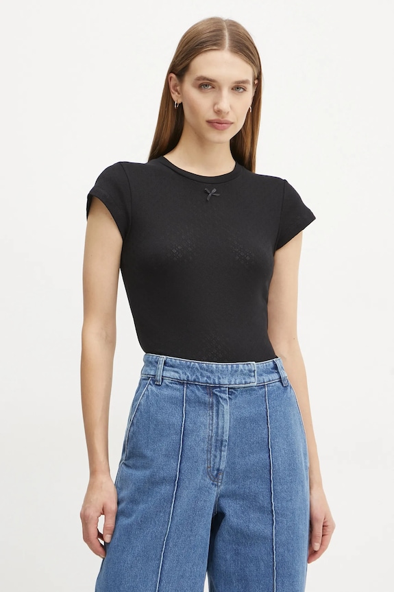 Herskind tricou din bumbac Ludo uni negru 5435178