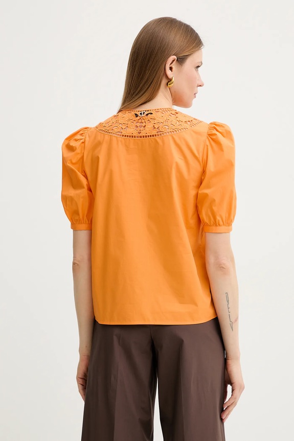 Odzież Twinset bluzka bawełniana 251TT2335 pomarańczowy