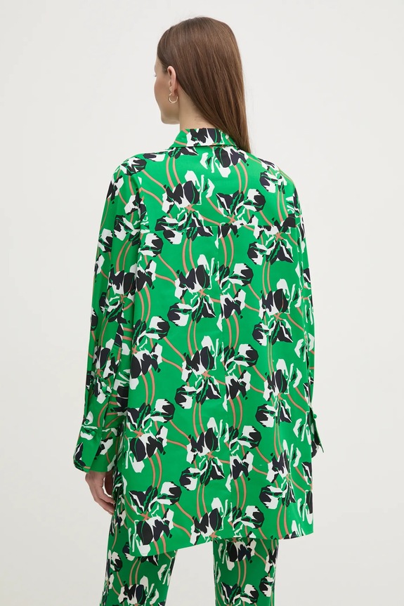 Одежда Хлопковая рубашка DIANE VON FURSTENBERG DVFBL4S003 зелёный