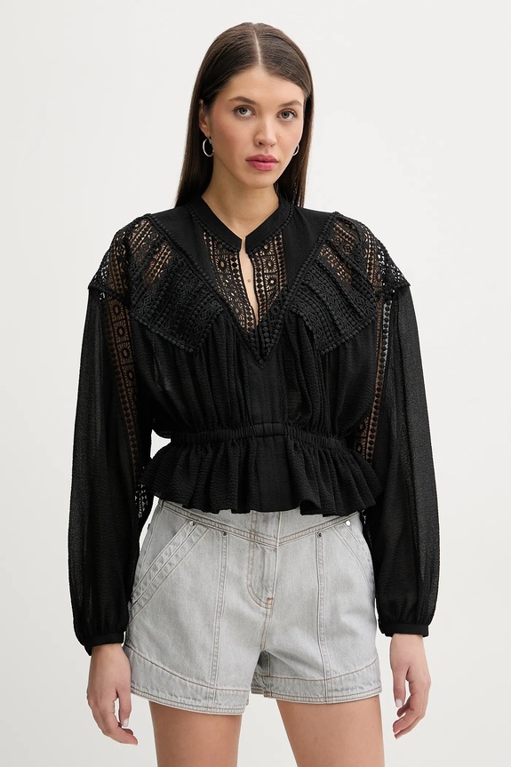 IRO camicetta pizzo nero WP16RIXI