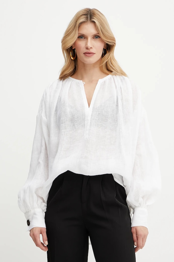 Luisa Spagnoli vászon felső len fehér 542157