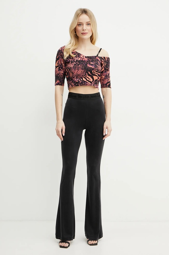 Βαμβακερή μπλούζα Versace Jeans Couture 78HAFM09.CMF10 πορτοκαλί SS25