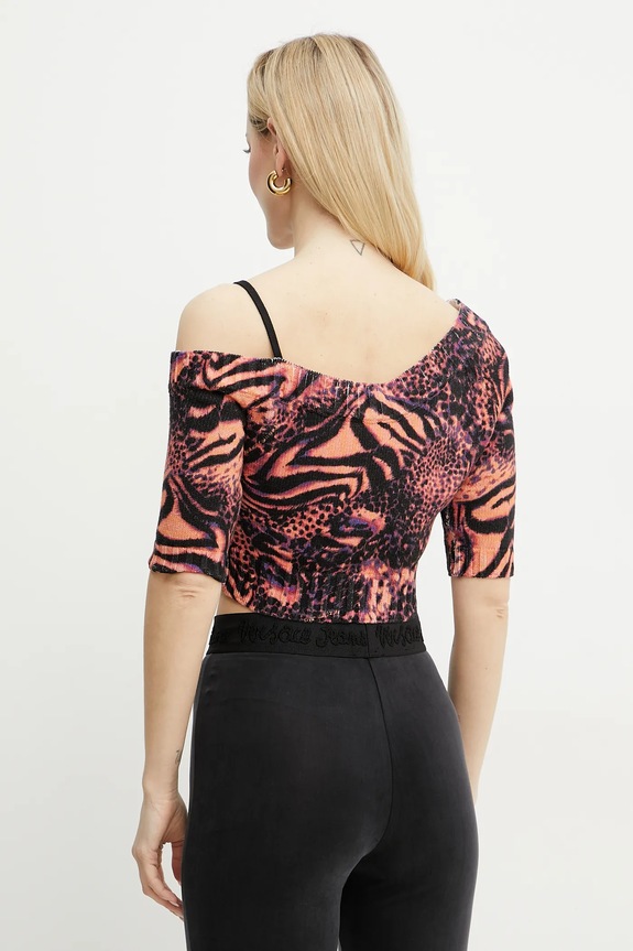 Ρούχα Βαμβακερή μπλούζα Versace Jeans Couture 78HAFM09.CMF10 πορτοκαλί