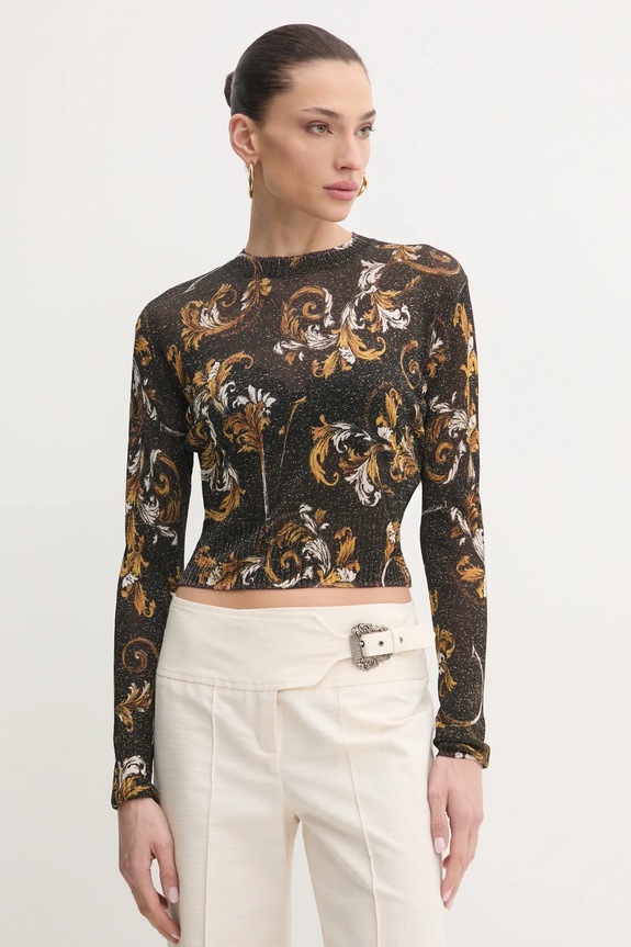 Versace Jeans Couture maglione a maglia fine nero 78HAFM21.CMN45
