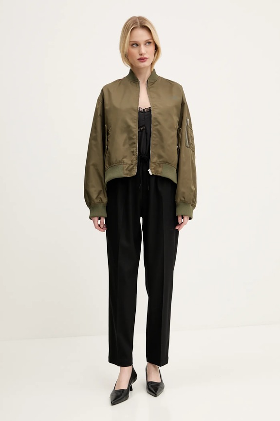 Μεταξωτή μπλούζα MM6 Maison Margiela S52NC0344.M35244 μαύρο SS25