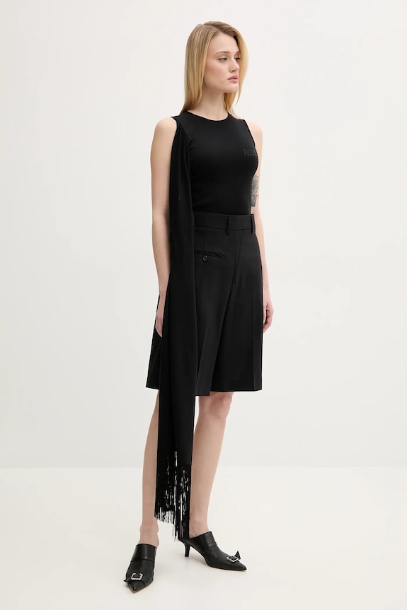Топ MM6 Maison Margiela круглий виріз чорний S52NL0069.MTJ017