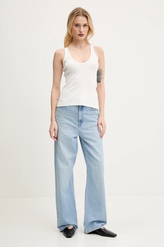 Βαμβακερό μπλουζάκι MM6 Maison Margiela λευκό S52NL0070.M20054