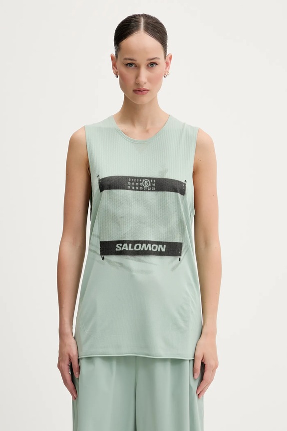 MM6 Maison Margiela top nyomtatásos zöld S52NL0071.M20101