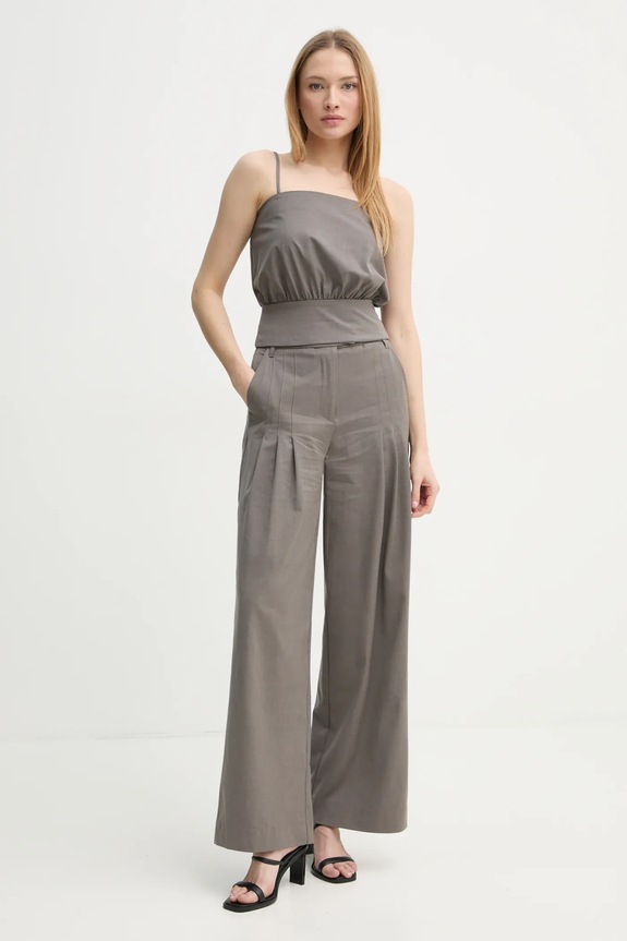 Bluza s dodatkom vune Remain 5023241012 smeđa SS25