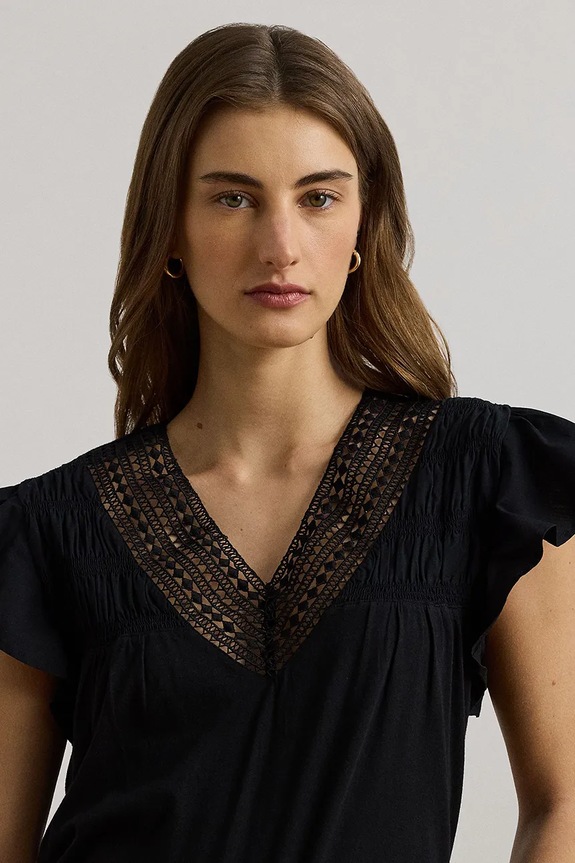 Μπλουζάκι Lauren Ralph Lauren μαύρο 200963917