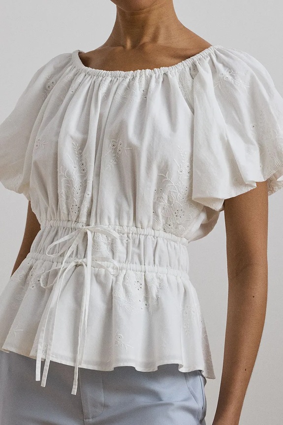 Lauren Ralph Lauren camicetta in cotone bianco 200966197