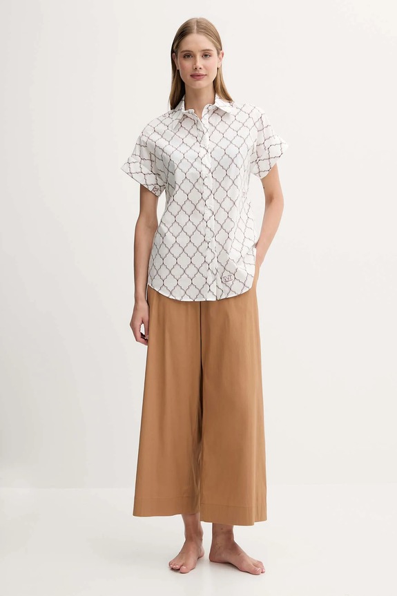 Max Mara Beachwear camicia in cotone 2516111029600 bianco SS25