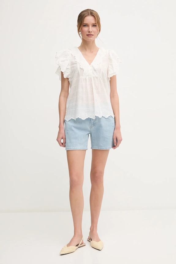 Bavlnená blúzka Pepe Jeans DAME PL305023 biela SS25