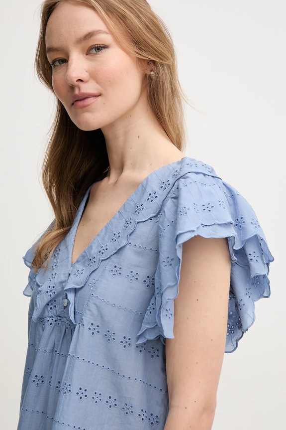 Pepe Jeans bluză din bumbac DAME albastru PL305023