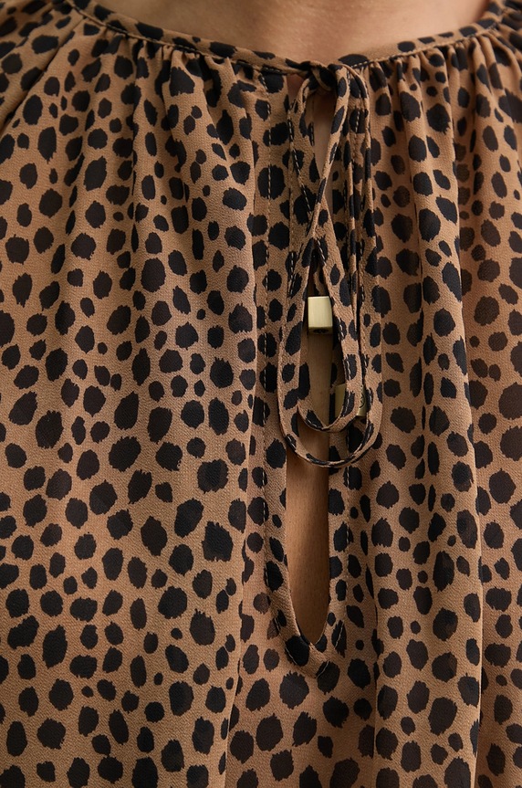 Blúzka MICHAEL Michael Kors MR540R0GRY hnedá