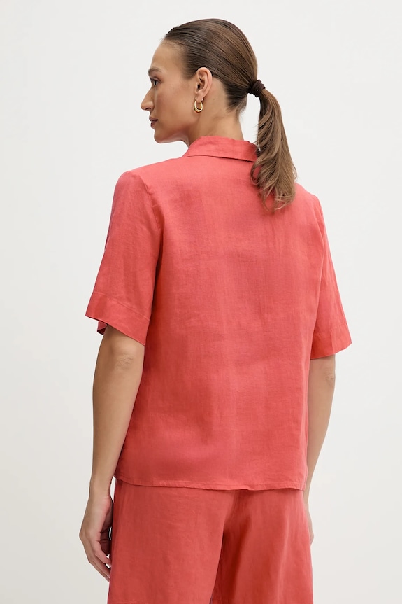 Oblečení Lněná halenka United Colors of Benetton 5BMLDQ0B6 červená