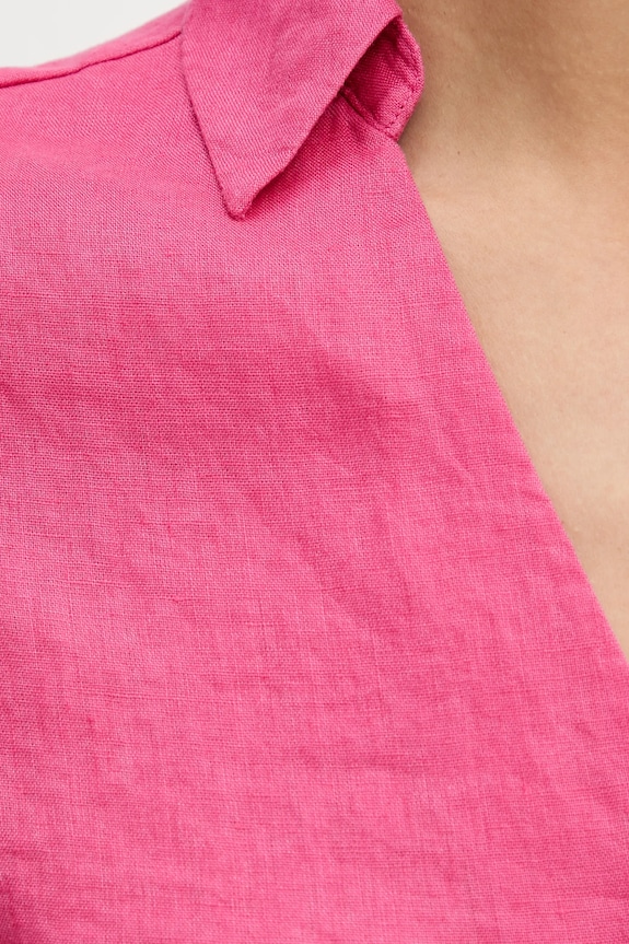 Lněná halenka United Colors of Benetton růžová 5BMLDQ0B6