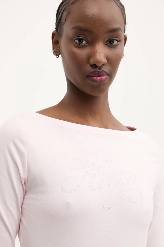 Hugo Blue camicia a maniche lunghe rosa 50537227