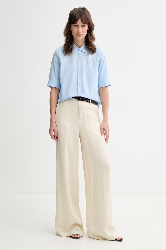 HUGO koszula damska bawełniana 50540156 niebieski SS26