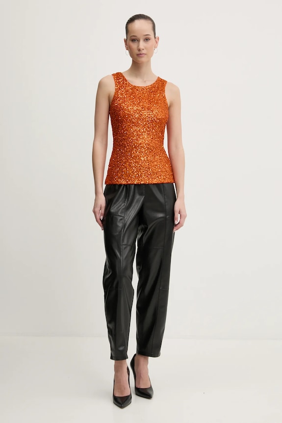 Never Fully Dressed top Rust Sequin NFDTO1615 pomarańczowy SS25