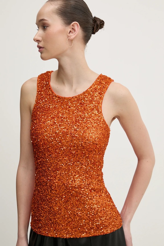 Never Fully Dressed top Rust Sequin pomarańczowy NFDTO1615