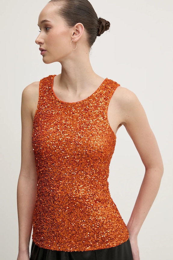 Never Fully Dressed top Rust Sequin pomarańczowy NFDTO1615