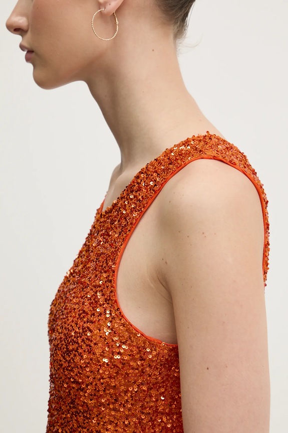 Never Fully Dressed top Rust Sequin NFDTO1615 pomarańczowy