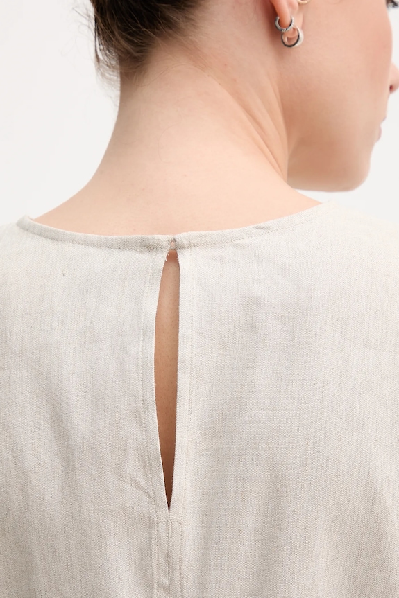 Λευκή μπλούζα Calvin Klein LV044B120G μπεζ
