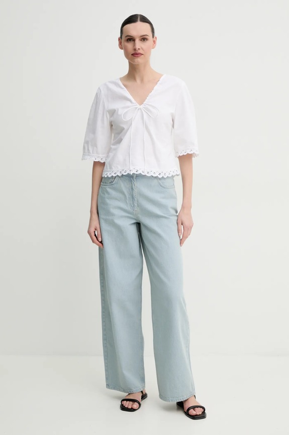 By Malene Birger camicetta in cotone ULRIKKE 103050 bianco SS25