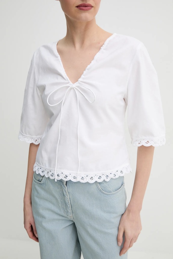 By Malene Birger camicetta in cotone ULRIKKE 103050 bianco