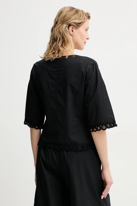 Ρούχα Βαμβακερή μπλούζα By Malene Birger ULRIKKE 103050 μαύρο