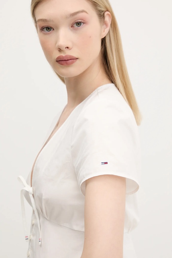 Tommy Jeans camicia in cotone bianco DW0DW21352