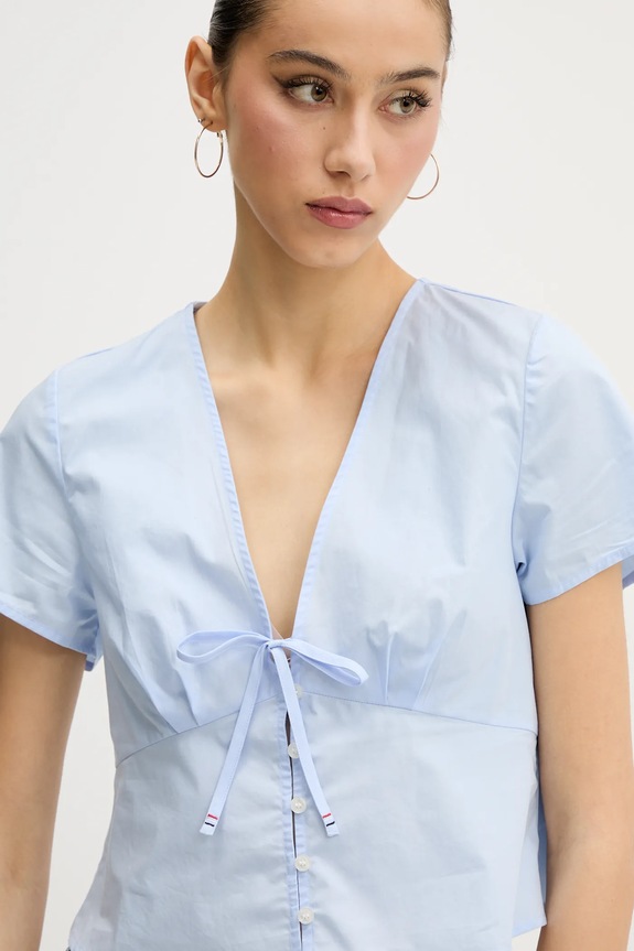 Tommy Jeans camicia in cotone blu DW0DW21352