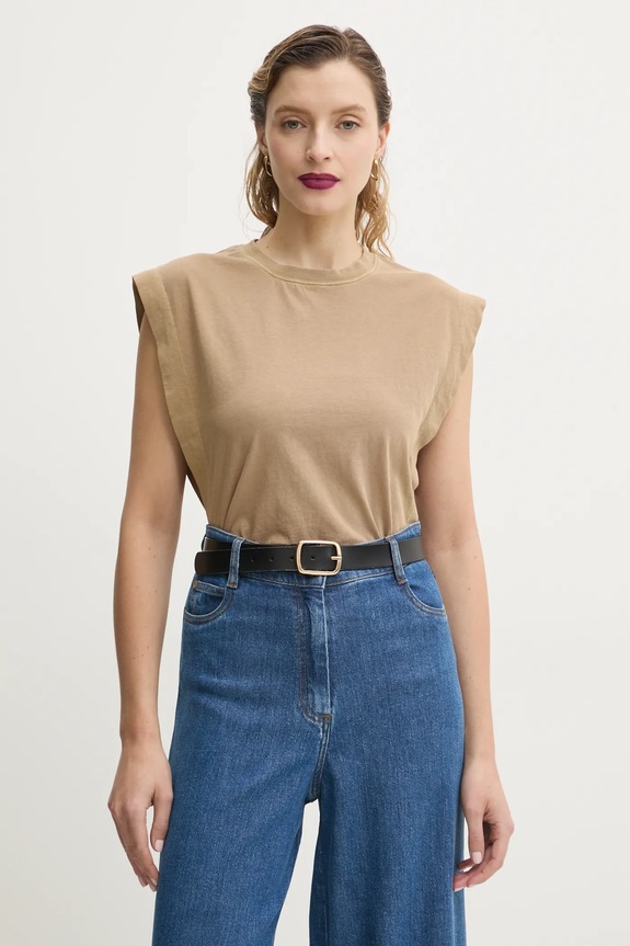 Bombažen top Sessun bež 25208002